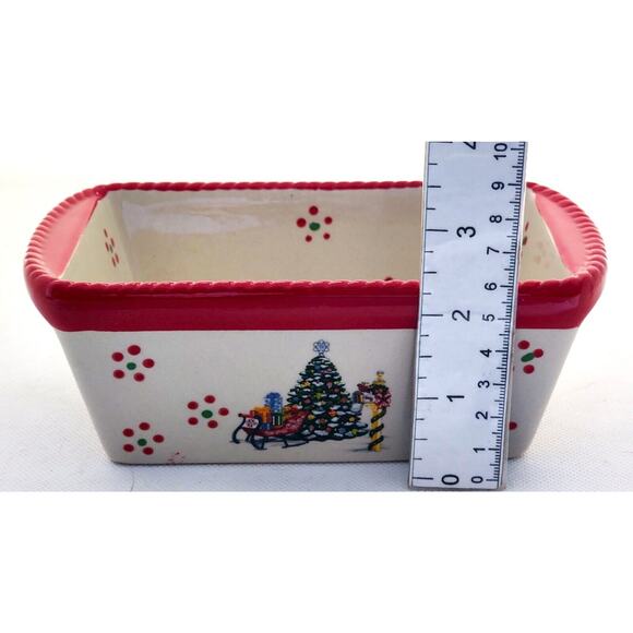 LOAF BAKING DISH-TEMP-TATIONS-Ceramic-Christmas Tree-Holiday Theme-Small - Picture 9 of 9
